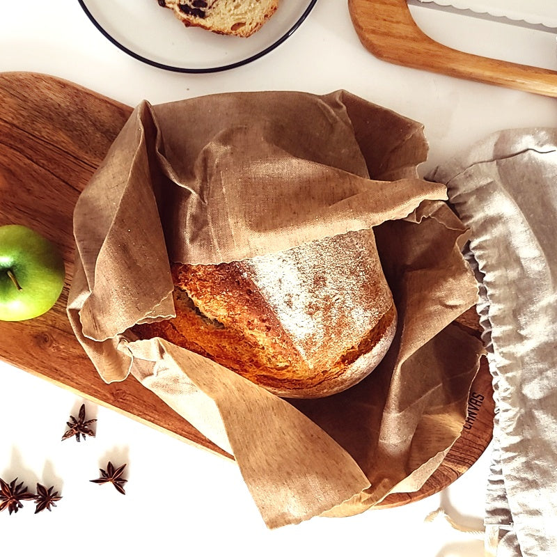 Linen Beeswax Bread Wrap XL