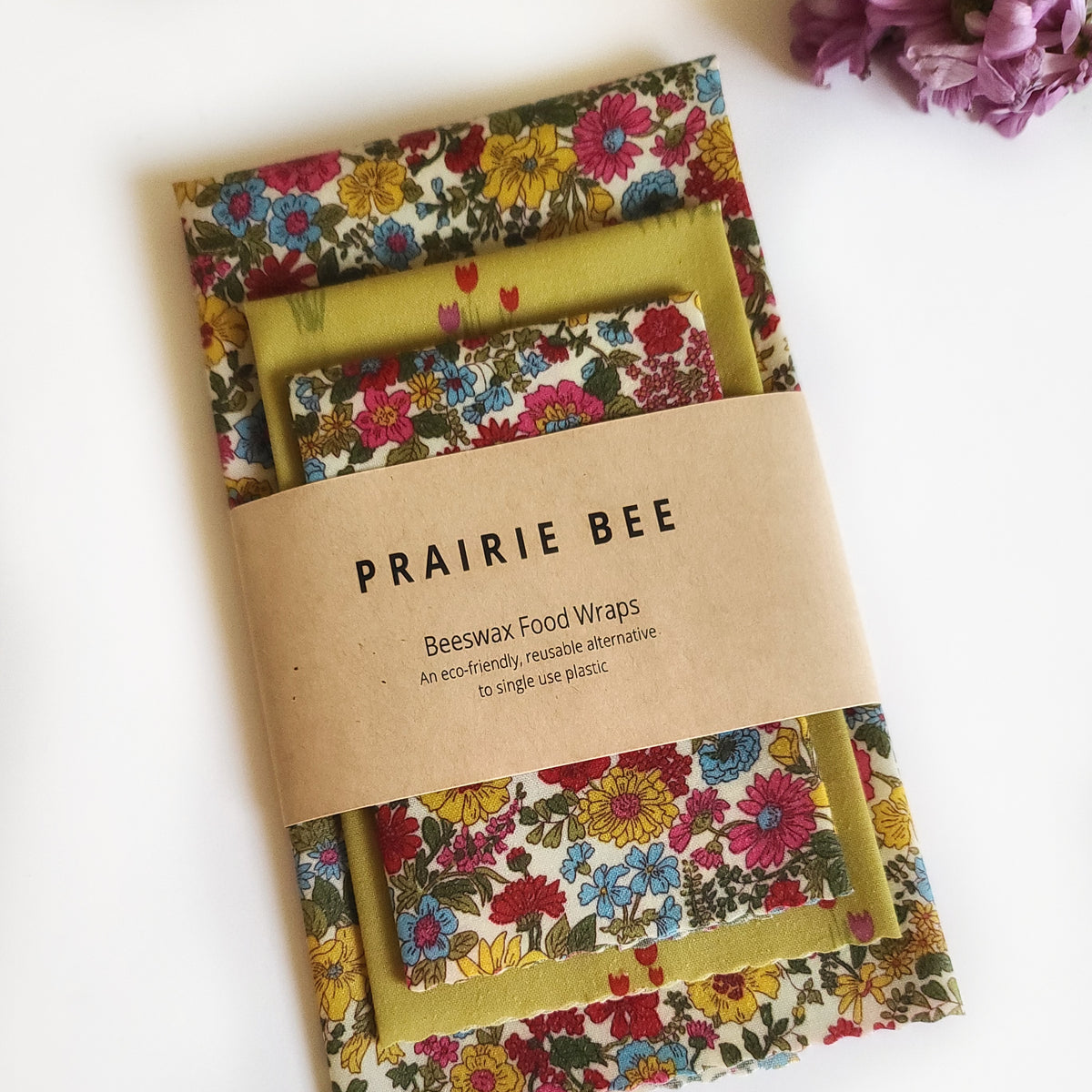 Beeswax food wraps in florals
