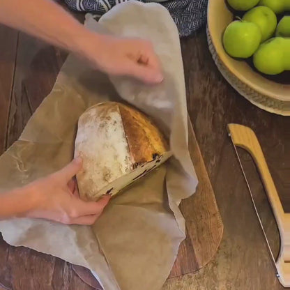 Linen Beeswax Bread Wrap XL