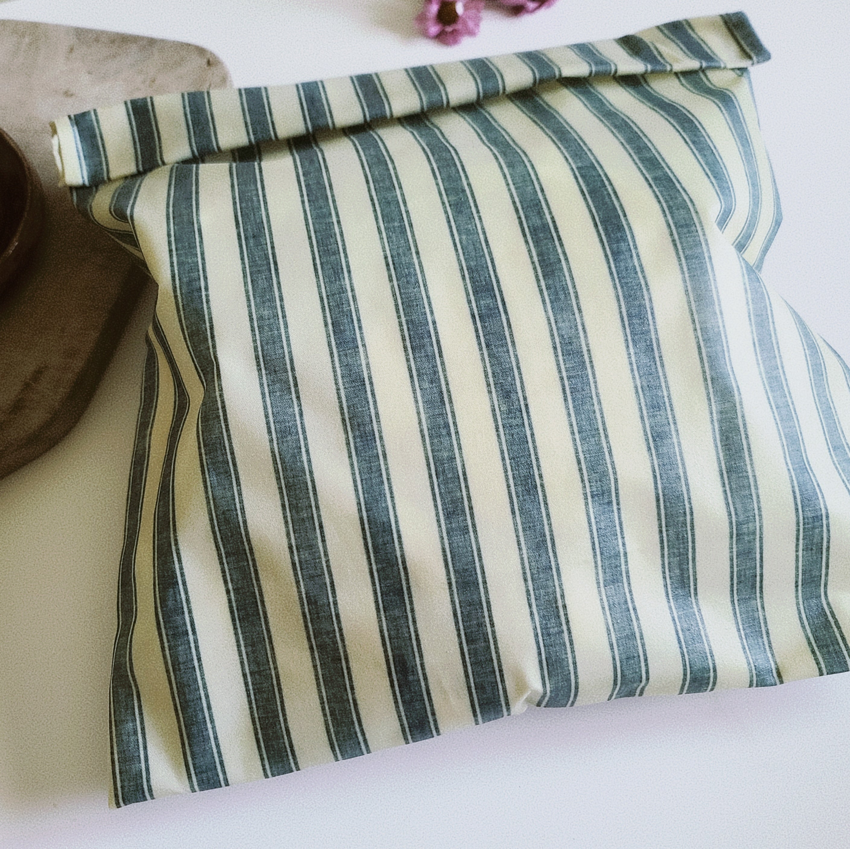Beeswax Bread Bag - French Country Stripes