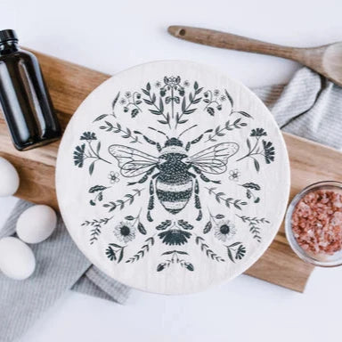 fabric bowl cover with bee print