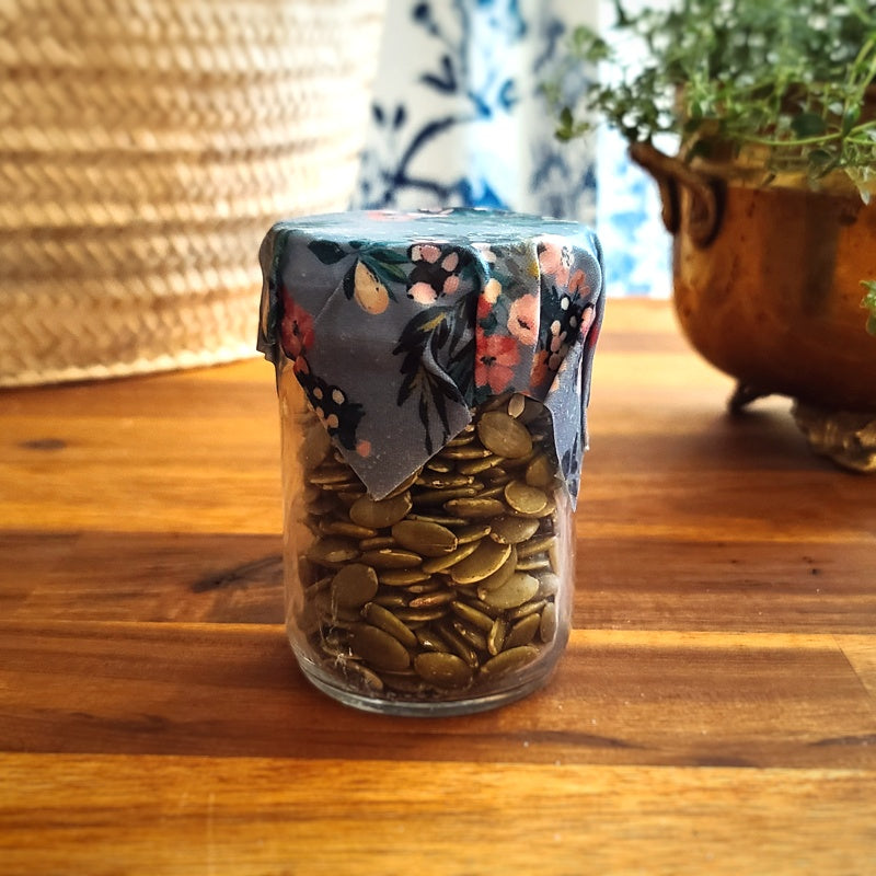 beeswax wrap covering jar